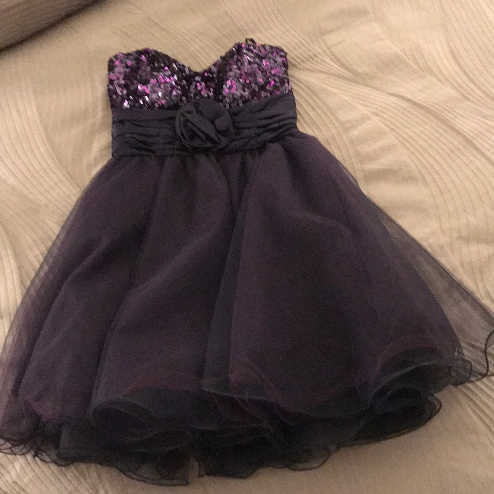 Dark purple mini dress